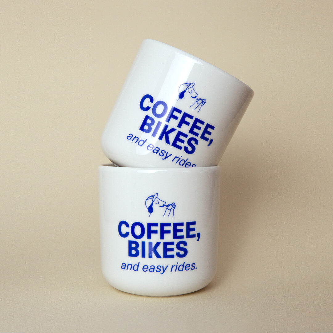 Coffee, bikes & easy rides Porzellanbecher – studio ciao