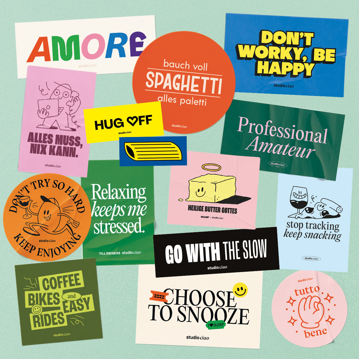 Stickerset XXL (bestehend aus 15 Aufklebern) – studio ciao