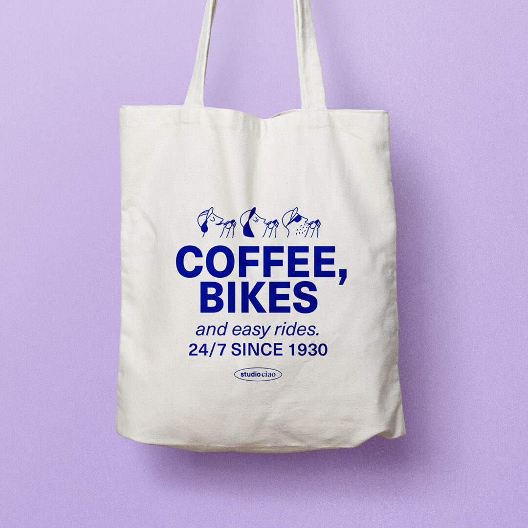 Coffee, Bikes and easy rides Jutebeutel – studio ciao