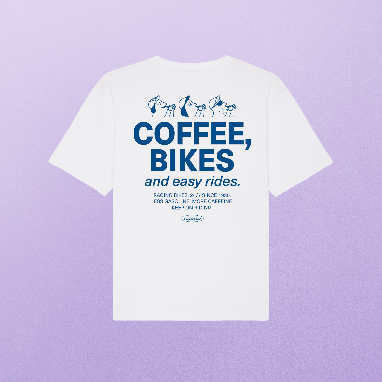 «Coffe, Bikes and easy rides» T-Shirt (oversized) – studio ciao